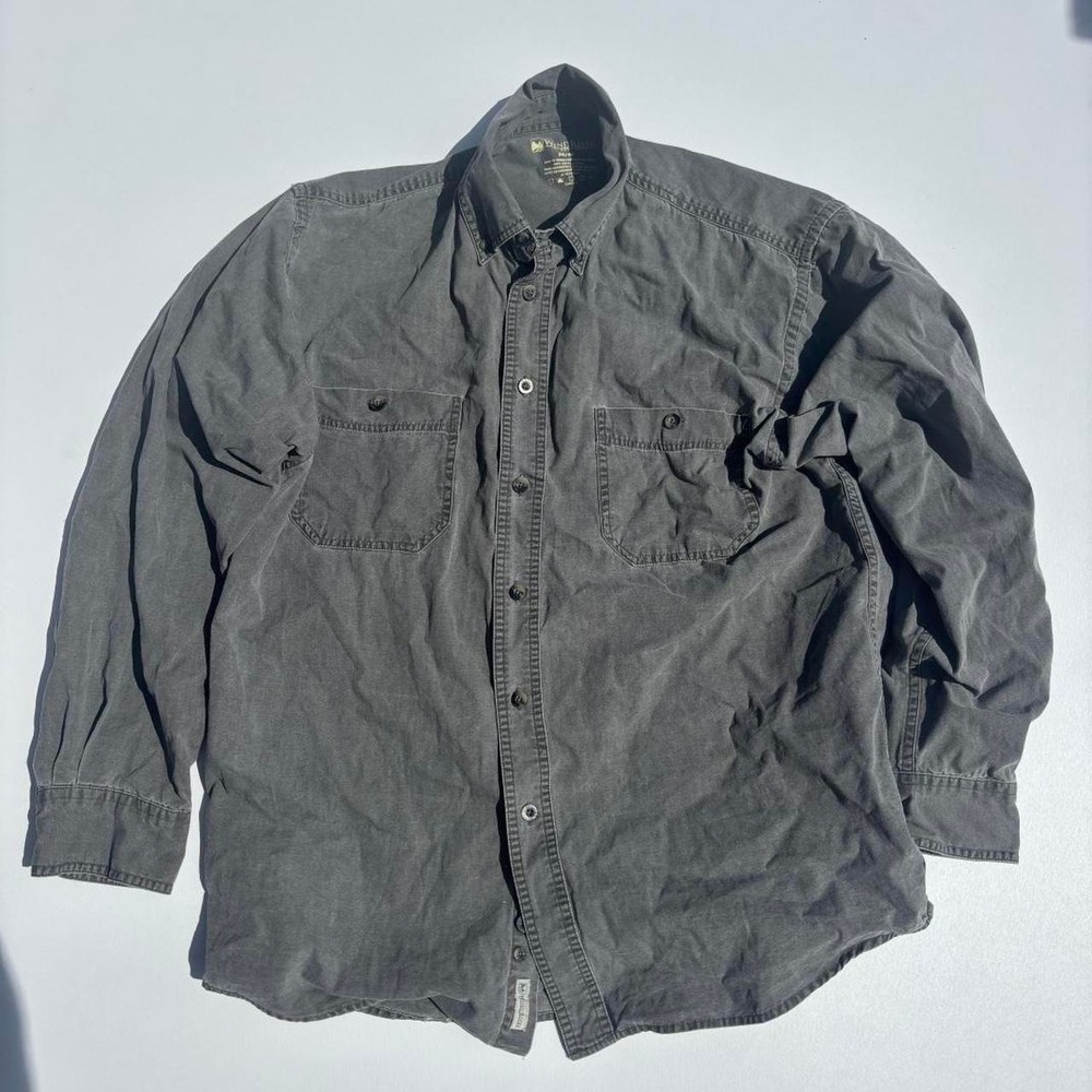 Gray Wind River cotton button-up shirt - M